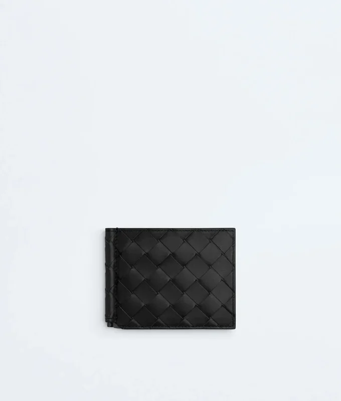 Cartera con clip per biletti Intrecciato