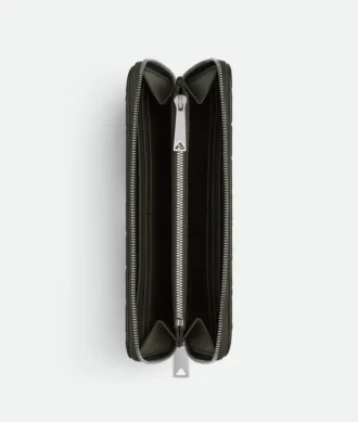 Cartera con cremallera e stampato Intrecciato