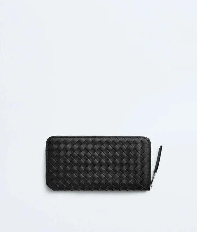 Cartera con cremallera Intrecciato Piccolo