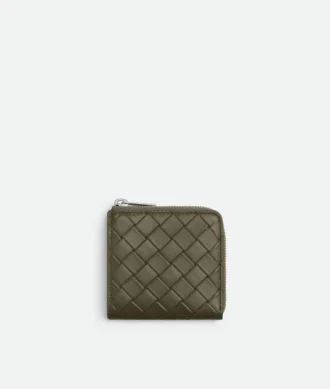 Cartera cuadrada con cremallera y estampado Intrecciato