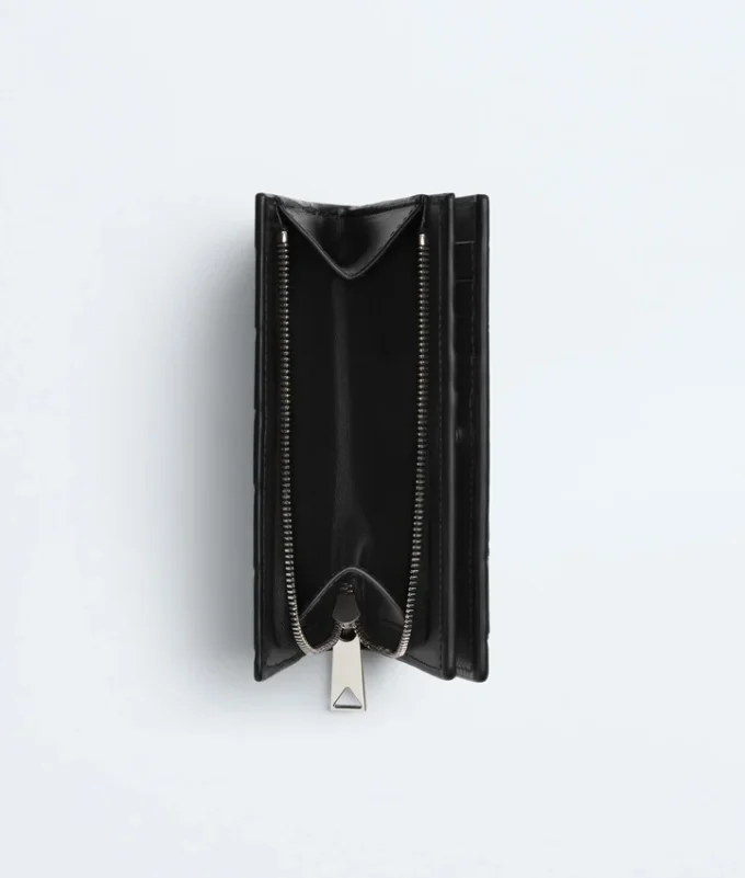 Cartera doble mediana Intrecciato con cremallera en L