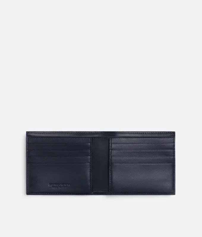 Cartera plegable en dos con motivo Intrecciato diagonal