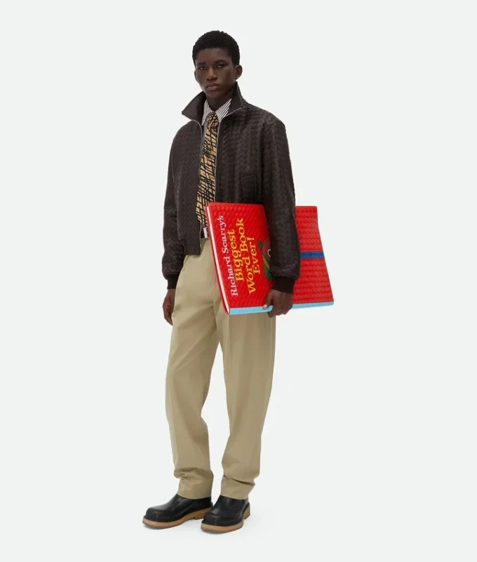 Cazadora de piel Intrecciato