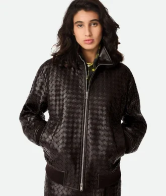 Cazadora de piel Intrecciato