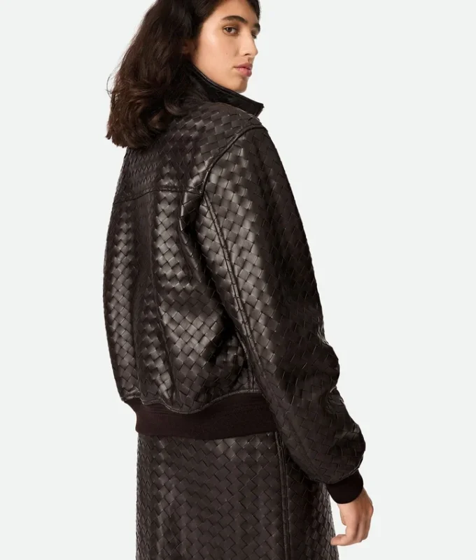 Cazadora de piel Intrecciato