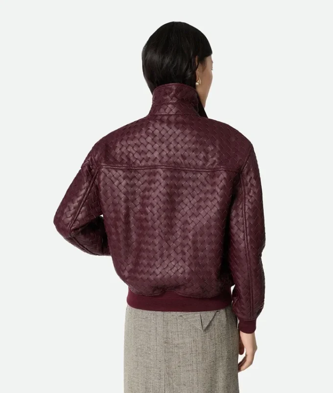 Cazadora de piel Intrecciato