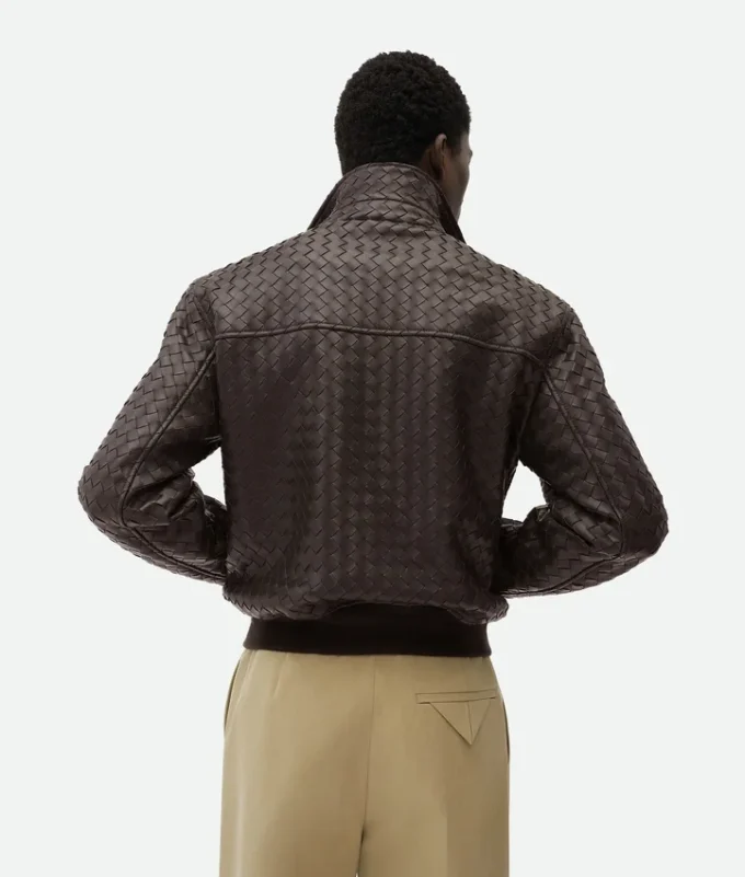 Cazadora de piel Intrecciato