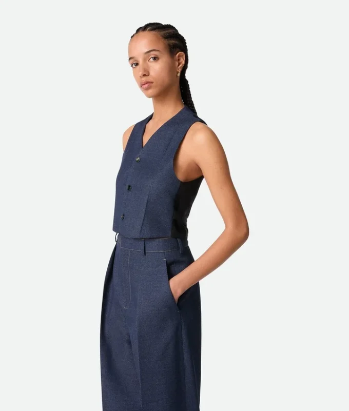 Chaleco de lana jaspeada