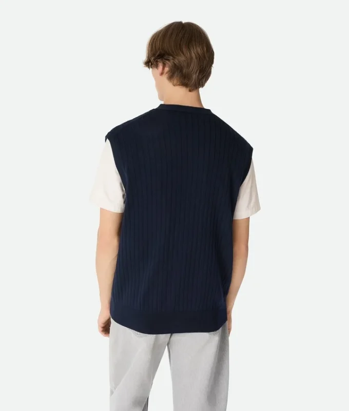 Chaleco de punto de canalé de lana