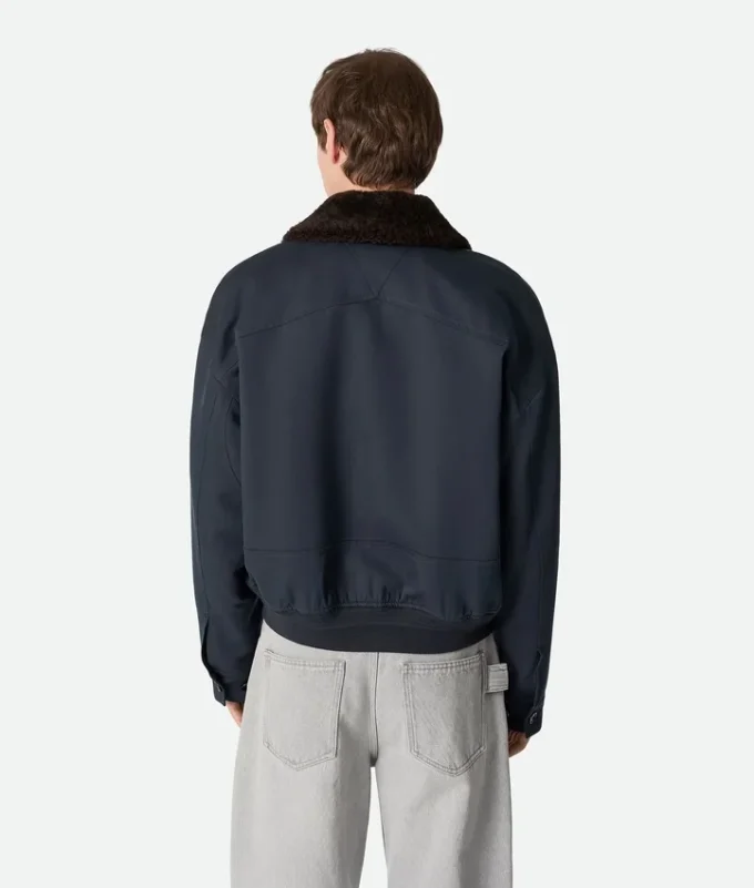 Chaqueta bomber de sarga de seda y algodón