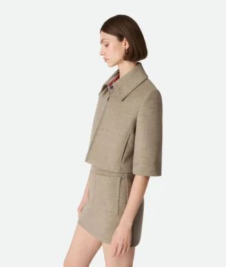 Chaqueta corta de lana y cachemira