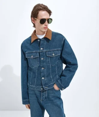 Chaqueta de denim índigo mediana