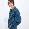 Chaqueta de denim índigo mediana