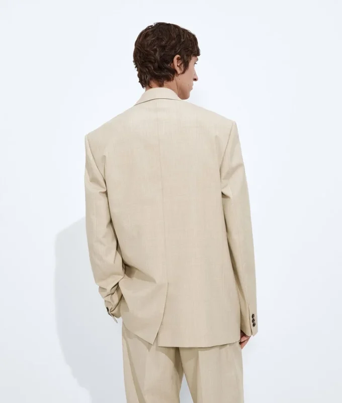 Chaqueta de lana y algodón