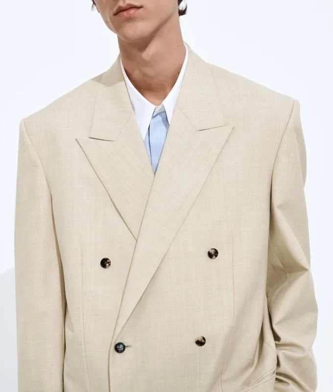 Chaqueta de lana y algodón