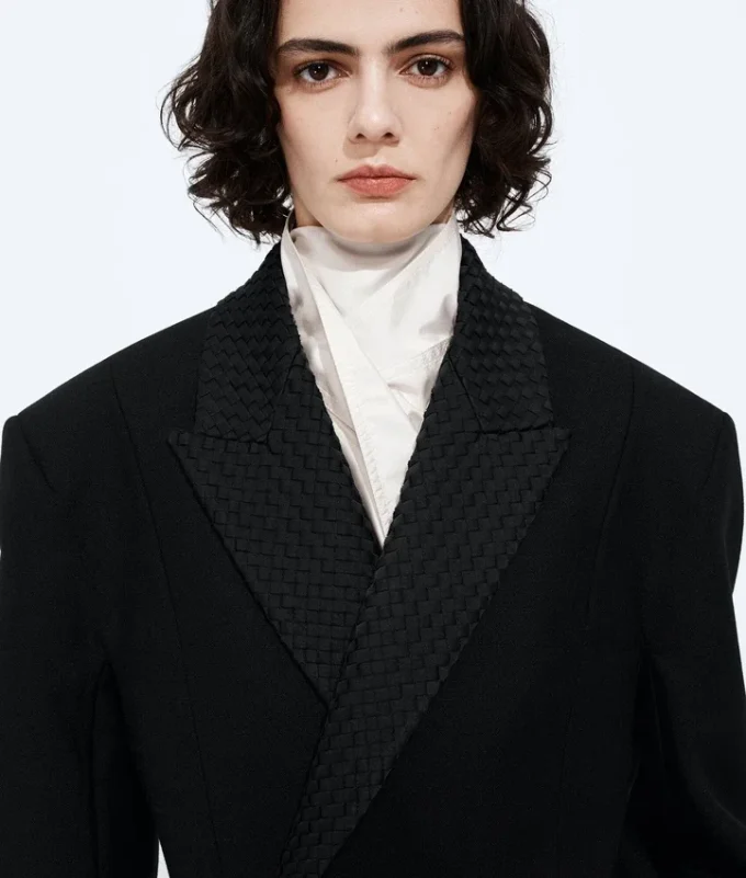 Chaqueta de lana y mohair con solapa