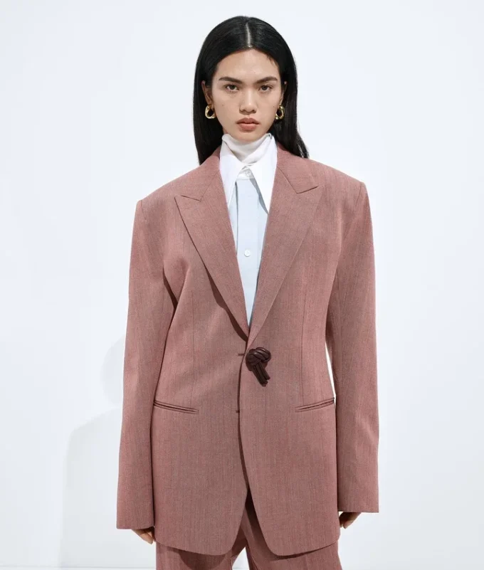 Chaqueta de mezcla de lana y lino