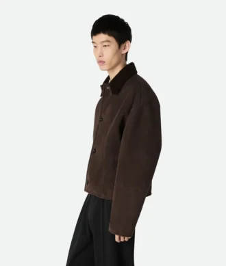 Chaqueta de piel de oveja merina afieltrada