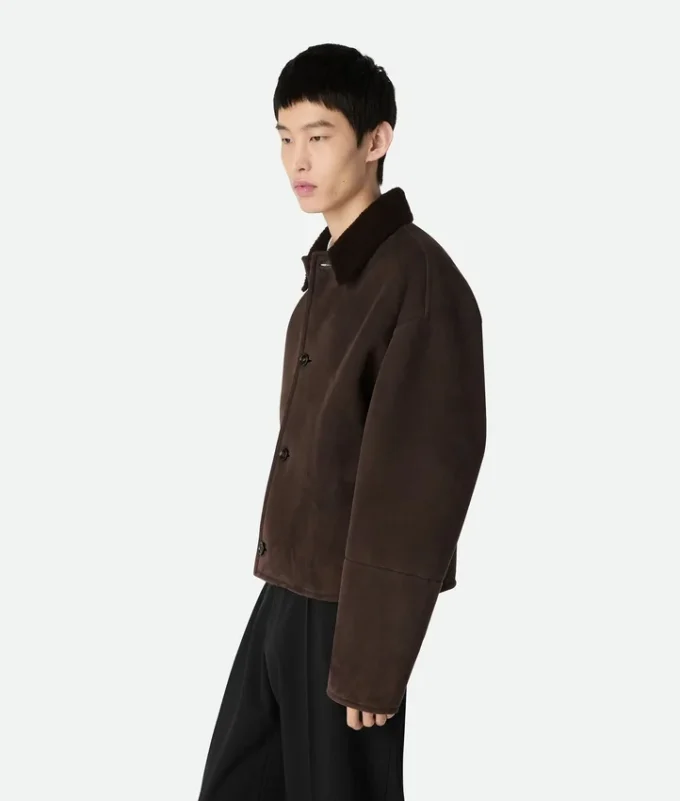 Chaqueta de piel de oveja merina afieltrada