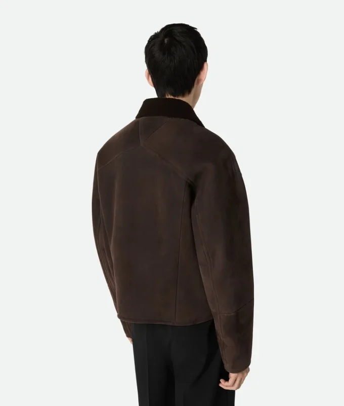 Chaqueta de piel de oveja merina afieltrada