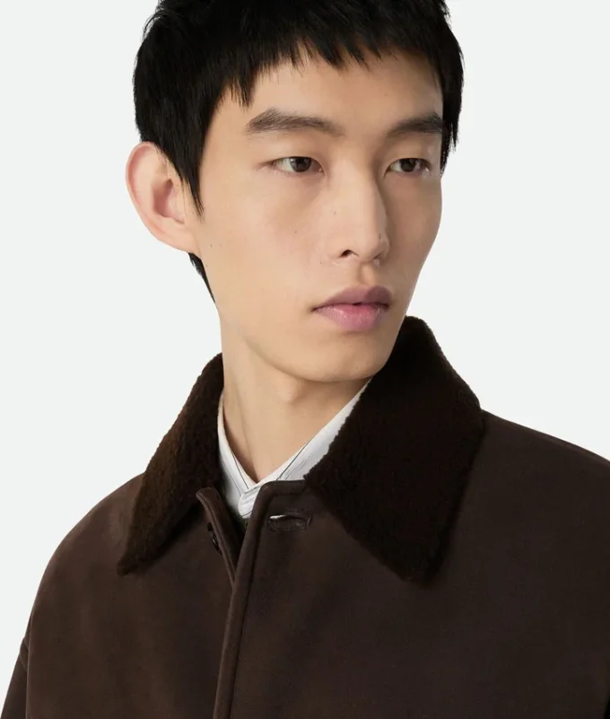 Chaqueta de piel de oveja merina afieltrada