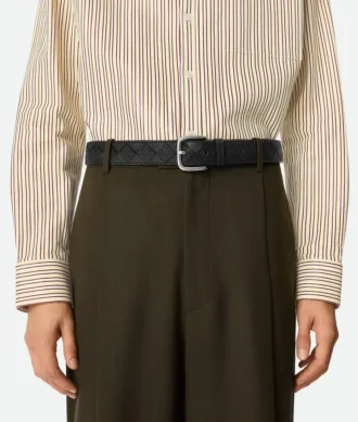 Cinturón de piel de becerro Intrecciato