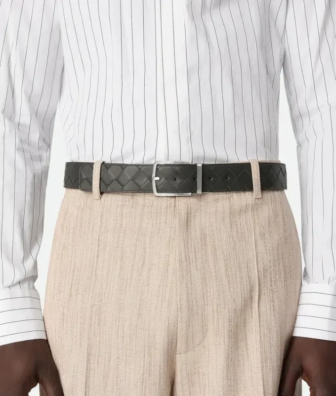 Cinturón reversible Intrecciato