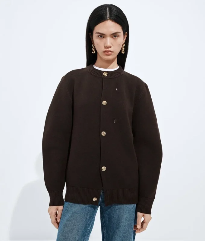 Cárdigan de lana y algodón