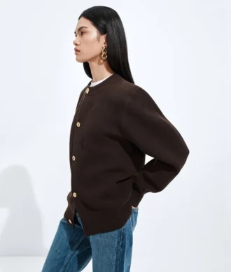 Cárdigan de lana y algodón