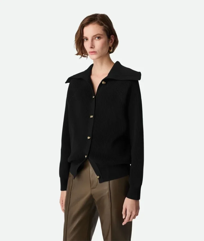 Cárdigan de punto elástico de algodón