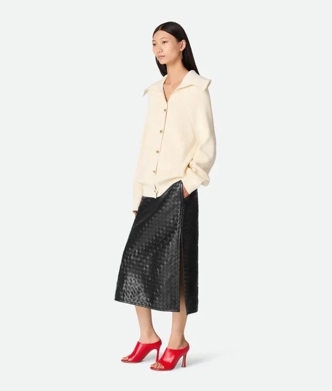 Cárdigan de punto elástico de algodón