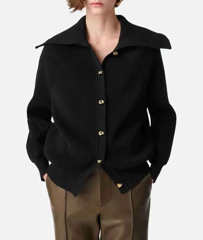 Cárdigan de punto elástico de algodón