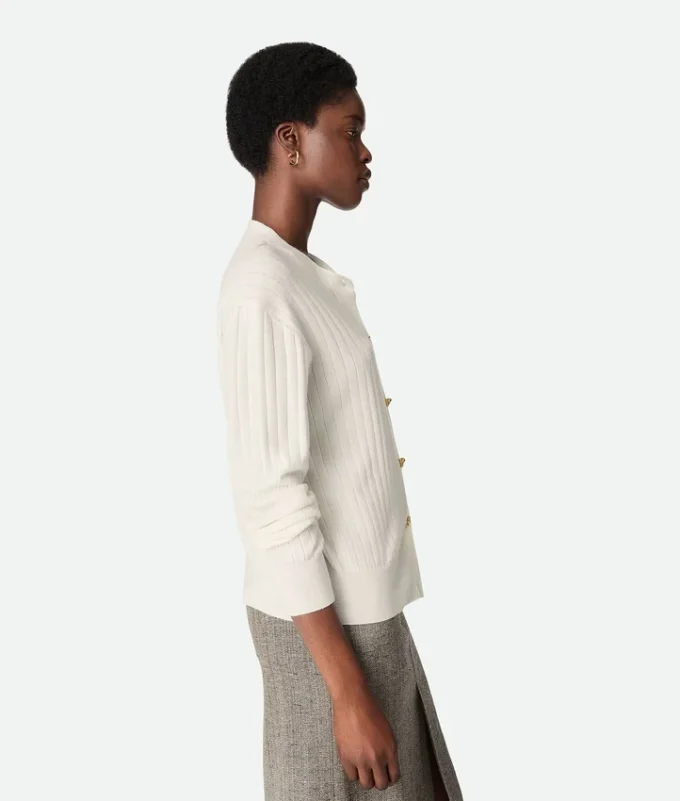 Cárdigan de punto elástico de lana