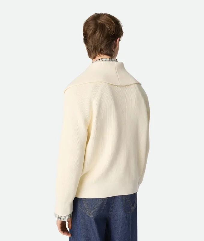 Cárdigan de punto elástico inglés de algodón