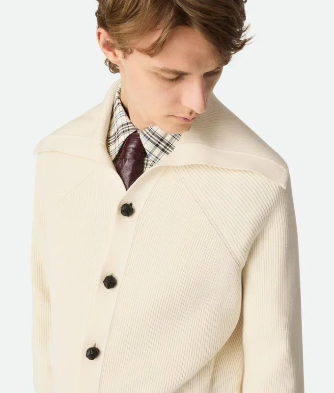 Cárdigan de punto elástico inglés de algodón