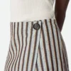 Falda a rayas de algodón y lino