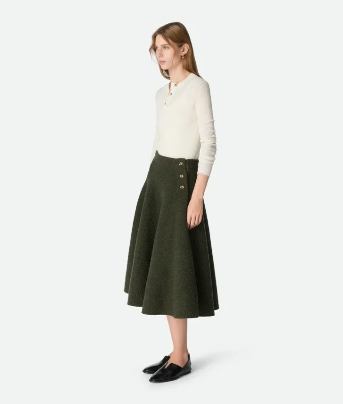 Falda de bouclé de lana