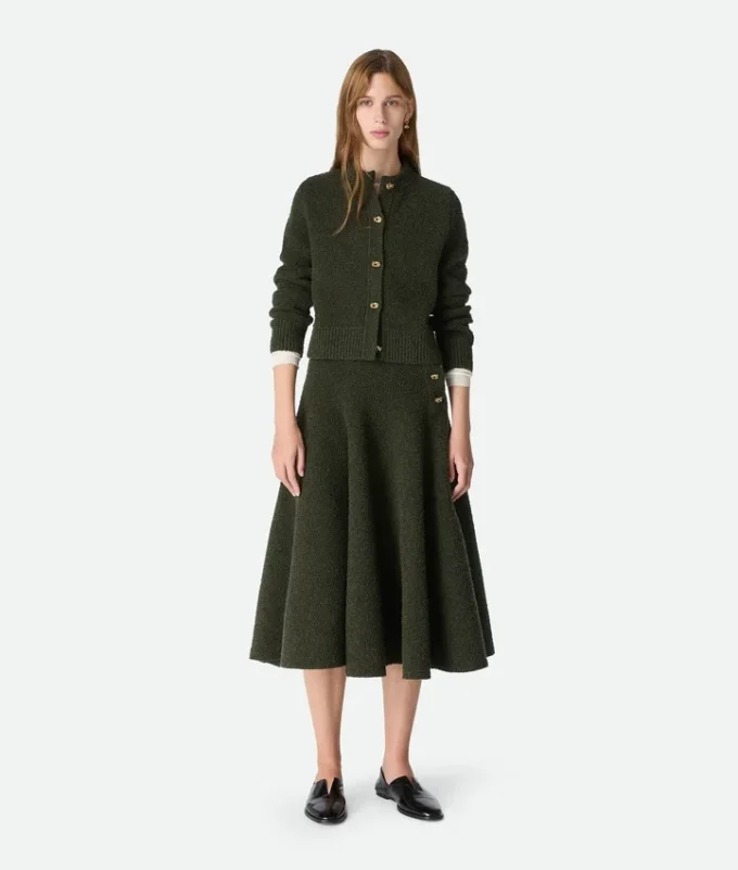 Falda de bouclé de lana