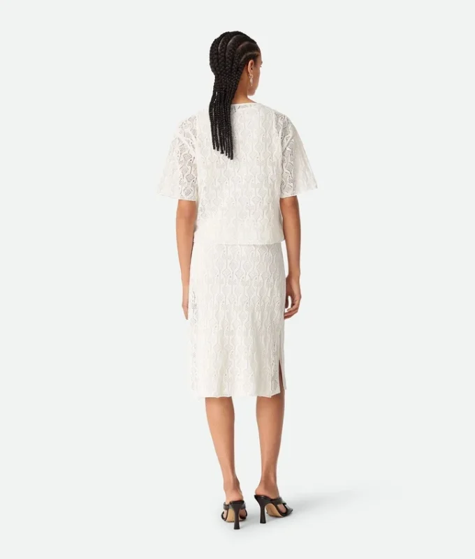 Falda de encaje de algodón y seda