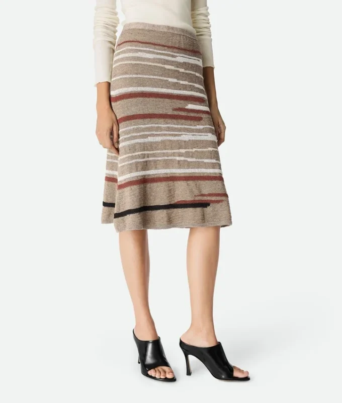 Falda de lino y algodón