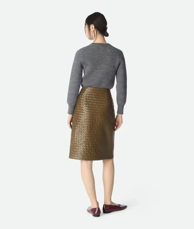 Falda de piel Intrecciato