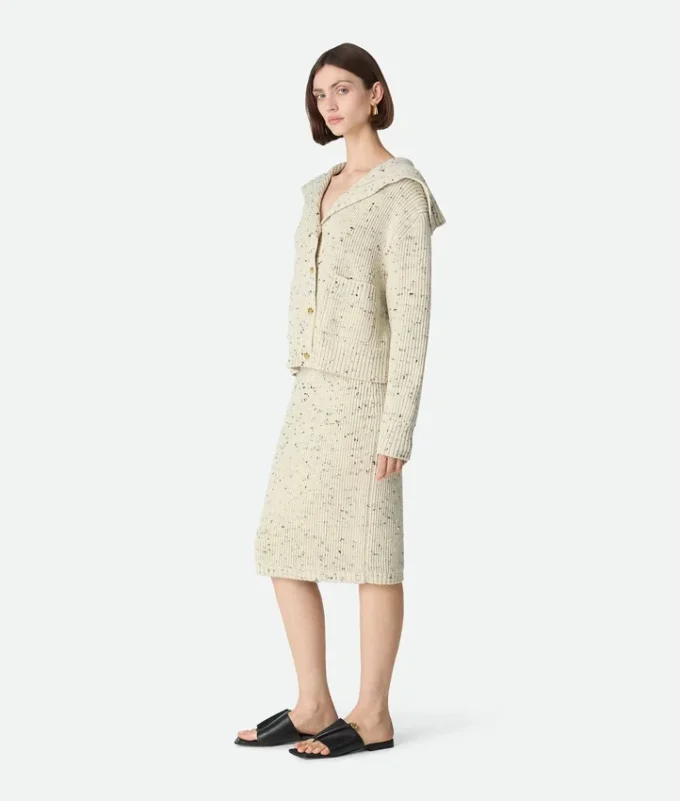 Falda de punto inglés de lana