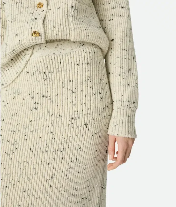 Falda de punto inglés de lana