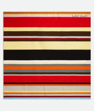 Fular de sarga de seda a rayas