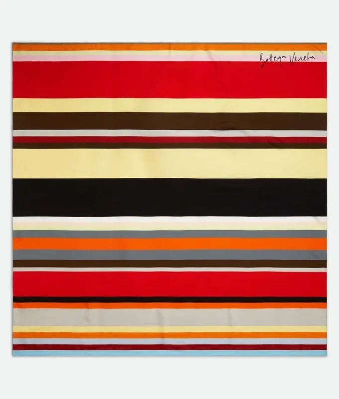 Fular de sarga de seda a rayas