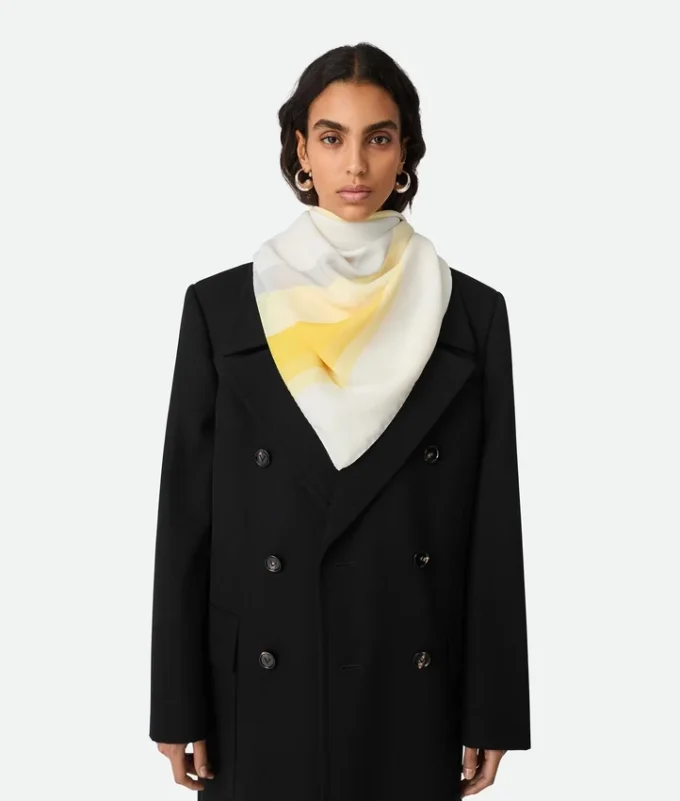 Fular de sarga de seda a rayas