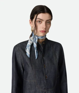 Fular de seda con motivo de postal italiana