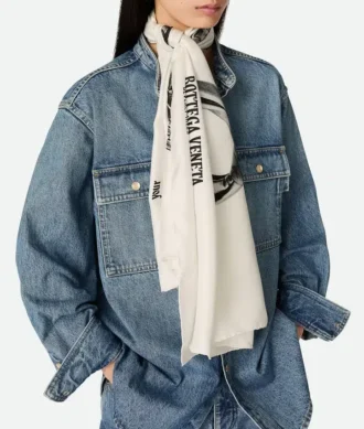 Fular estampado de sarga de seda