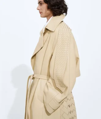 Gabardina de piel semibrillante