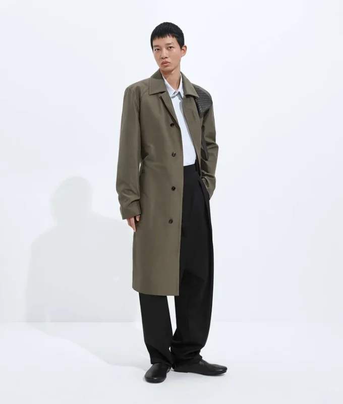 Gabardina de seda y nailon